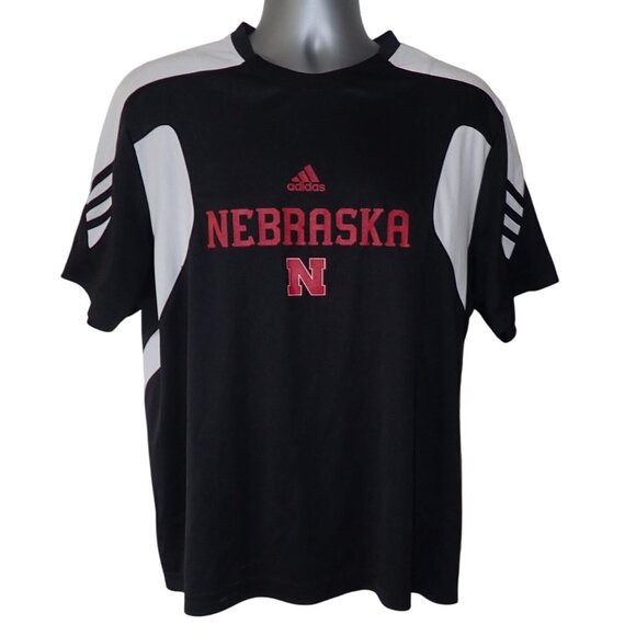 Adidas Scorch Nebraska Cornhuskers Mens L ClimaLite Performance T-Shirt - Picture 1 of 6